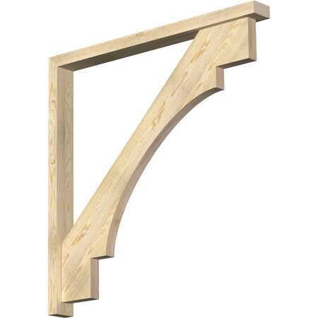 Ekena Millwork Merced Block Rough Sawn Bracket w/ Offset Brace, Douglas Fir, 4"W x 44"D x 44"H BKT0402X44X44MRC05RDF